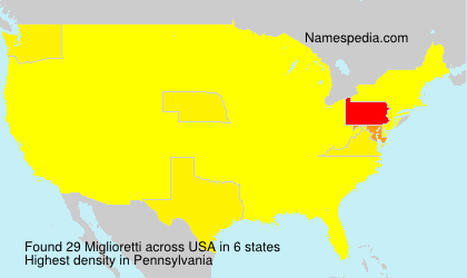 Surname Miglioretti in USA Surname Miglioretti in USA