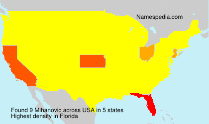 Surname Mihanovic in USA Surname Mihanovic in USA