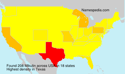 Surname Mikulin in USA