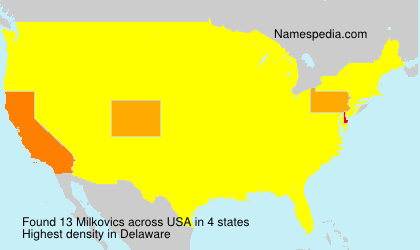 Surname Milkovics in USA Surname Milkovics in USA