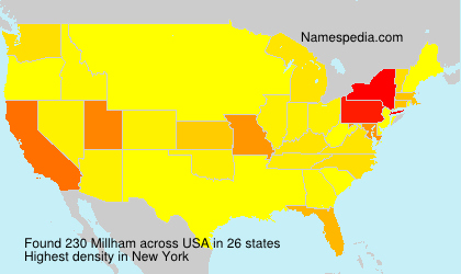 Surname Millham in USA Surname Millham in USA