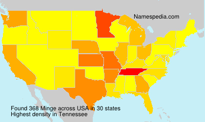 Surname Minge in USA Surname Minge in USA