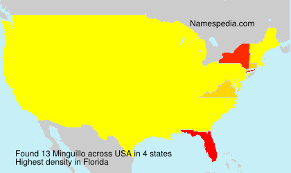 Surname Minguillo in USA Surname Minguillo in USA