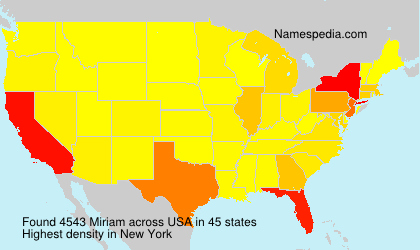 Surname Miriam in USA Surname Miriam in USA