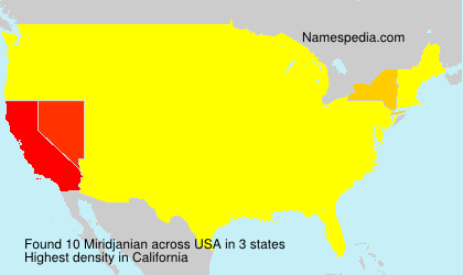 Surname Miridjanian in USA