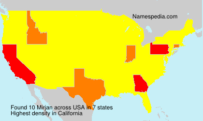 Surname Mirjan in USA Surname Mirjan in USA