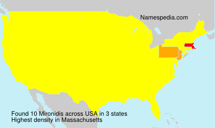 Surname Mironidis in USA Surname Mironidis in USA