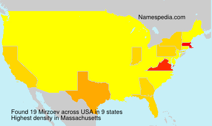 Surname Mirzoev in USA Surname Mirzoev in USA