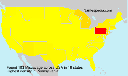 Surname Miscavage in USA Surname Miscavage in USA