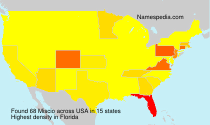 Surname Miscio in USA Surname Miscio in USA