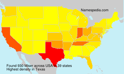 Surname Miser in USA Surname Miser in USA