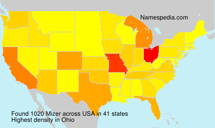Surname Mizer in USA Surname Mizer in USA