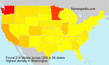 Surname Mjelde in USA Surname Mjelde in USA
