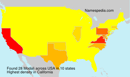 Surname Modali in USA Surname Modali in USA