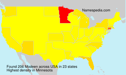 Surname Modeen in USA Surname Modeen in USA