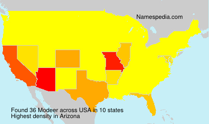 Surname Modeer in USA Surname Modeer in USA