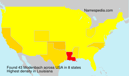 Surname Modenbach in USA Surname Modenbach in USA