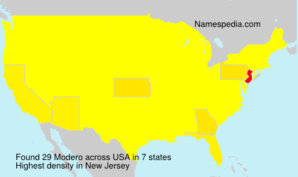 Surname Modero in USA Surname Modero in USA