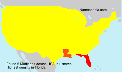 Surname Modianos in USA Surname Modianos in USA