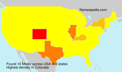 Surname Modiz in USA Surname Modiz in USA