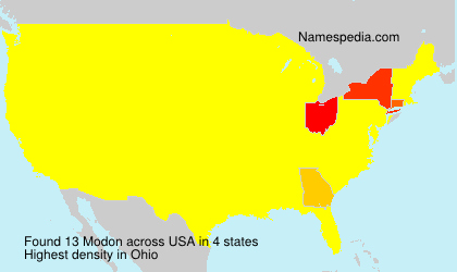 Surname Modon in USA Surname Modon in USA