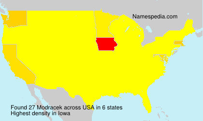 Surname Modracek in USA Surname Modracek in USA