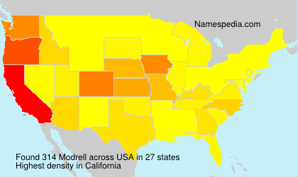 Surname Modrell in USA Surname Modrell in USA