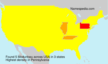 Surname Modunkwu in USA Surname Modunkwu in USA