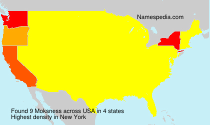 Surname Moksness in USA Surname Moksness in USA