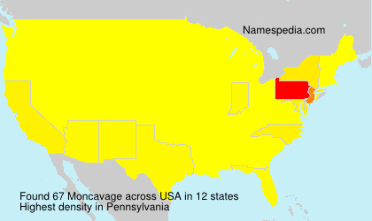 Surname Moncavage in USA Surname Moncavage in USA