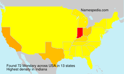 Surname Mondary in USA Surname Mondary in USA