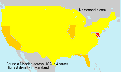 Surname Mondeh in USA Surname Mondeh in USA