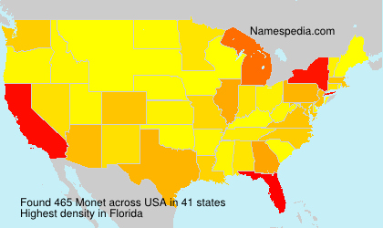 Surname Monet in USA Surname Monet in USA