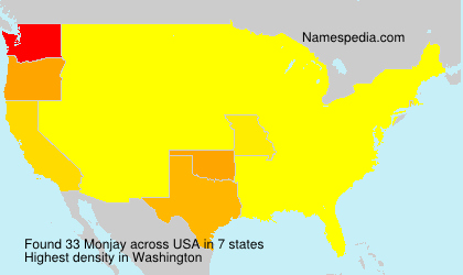 Surname Monjay in USA Surname Monjay in USA