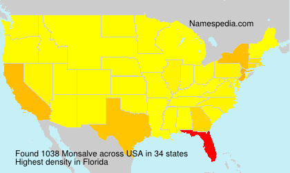 Surname Monsalve in USA Surname Monsalve in USA