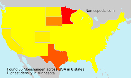 Surname Monshaugen in USA Surname Monshaugen in USA