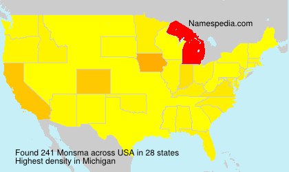 Surname Monsma in USA Surname Monsma in USA