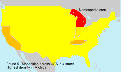 Surname Moosekian in USA Surname Moosekian in USA