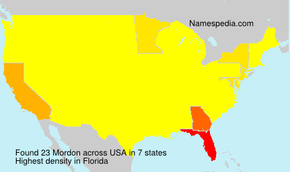 Surname Mordon in USA Surname Mordon in USA