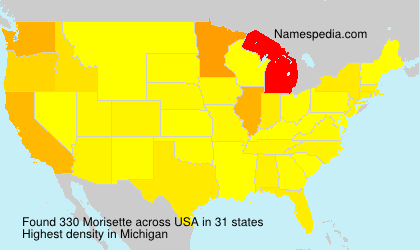 Surname Morisette in USA Surname Morisette in USA