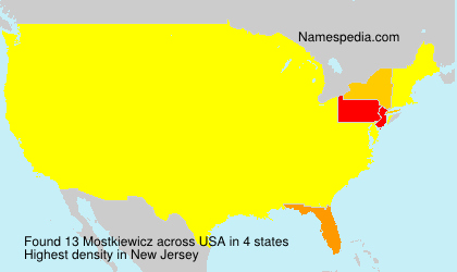 Surname Mostkiewicz in USA Surname Mostkiewicz in USA