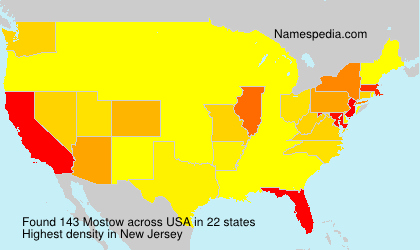 Surname Mostow in USA Surname Mostow in USA