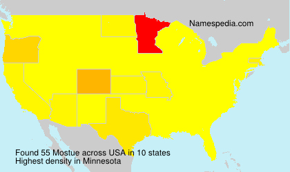 Surname Mostue in USA Surname Mostue in USA