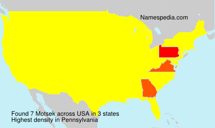 Surname Motsek in USA Surname Motsek in USA