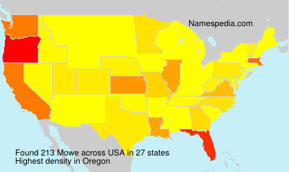 Surname Mowe in USA Surname Mowe in USA