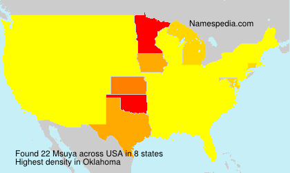 Surname Msuya in USA Surname Msuya in USA