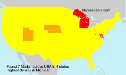 Surname Mudali in USA Surname Mudali in USA