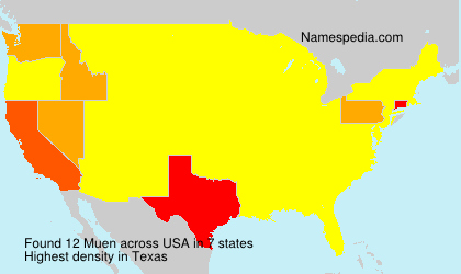 Surname Muen in USA Surname Muen in USA