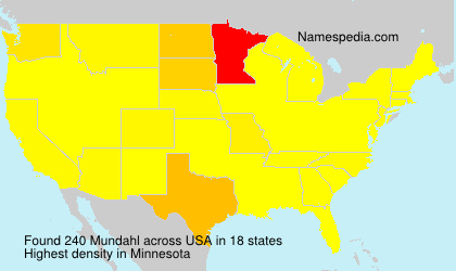Surname Mundahl in USA Surname Mundahl in USA