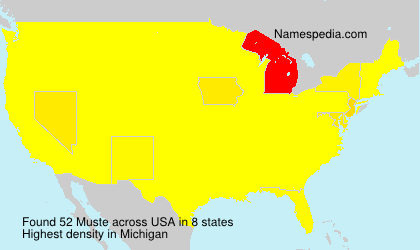 Surname Muste in USA Surname Muste in USA